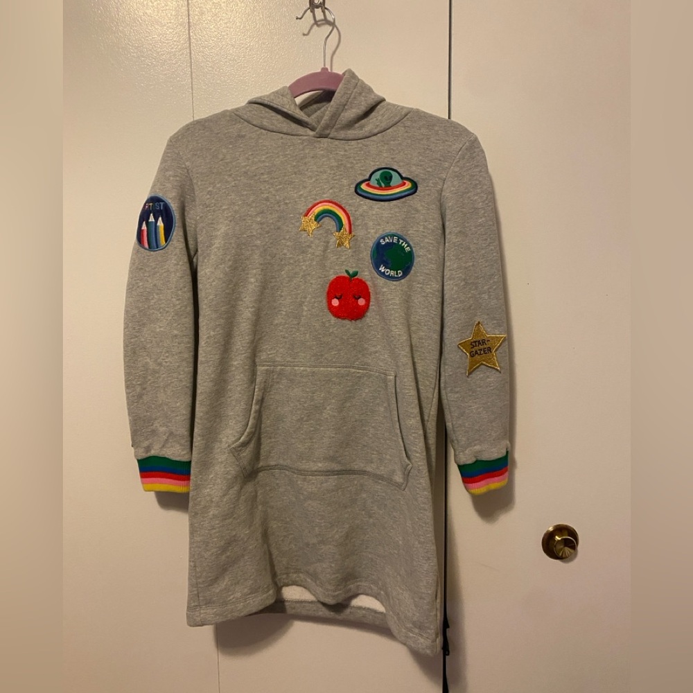 Boden Cozy Hooded Sweatshirt Dress, Size 11-12
